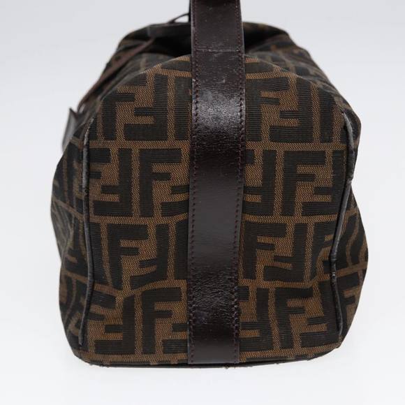 FENDI Zucca Canvas Vanity Pouch Brown Black Silver Auth 87877 - Picture 4 of 16